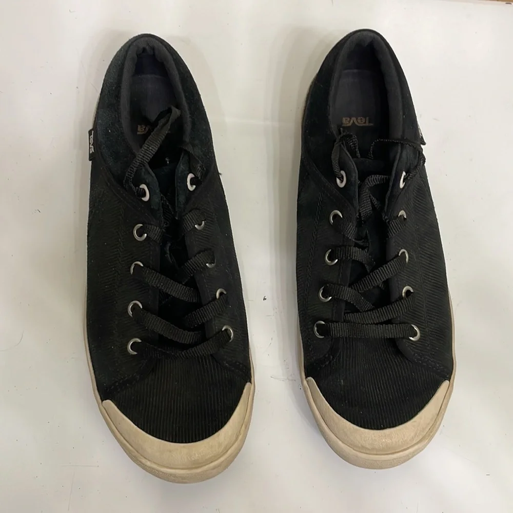 Teva Womens Freewheel Corduroy Low Top‎ Lace Up Sneakers Size 9 black